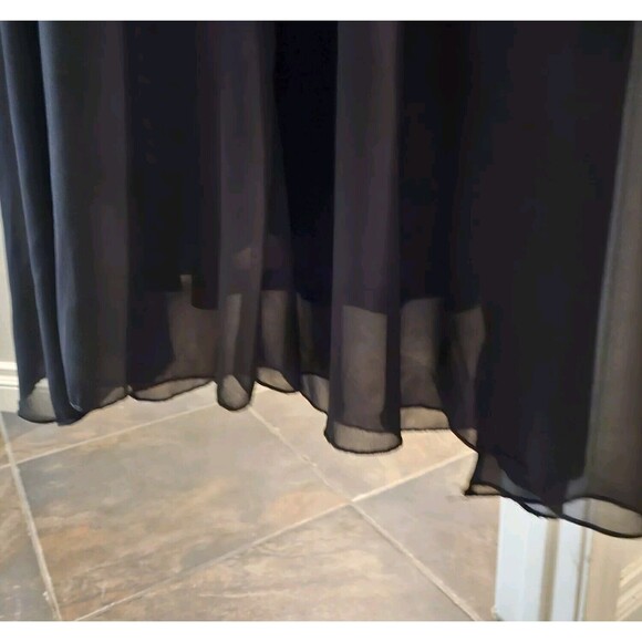 Black Lace Maxi Gown Dress Medium Size 6/8 Sheer with Slip Side Zip Worn Once - Picture 10 of 13